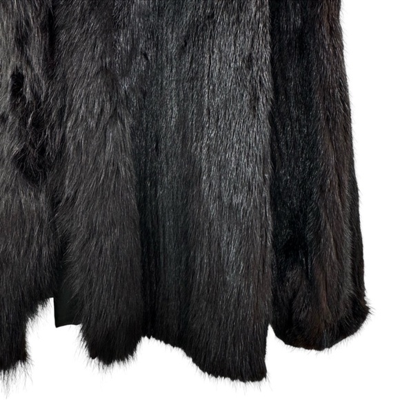 Vintage 1970s Black Mink Coat Real Fur Chanel Style - Picture 4 of 9